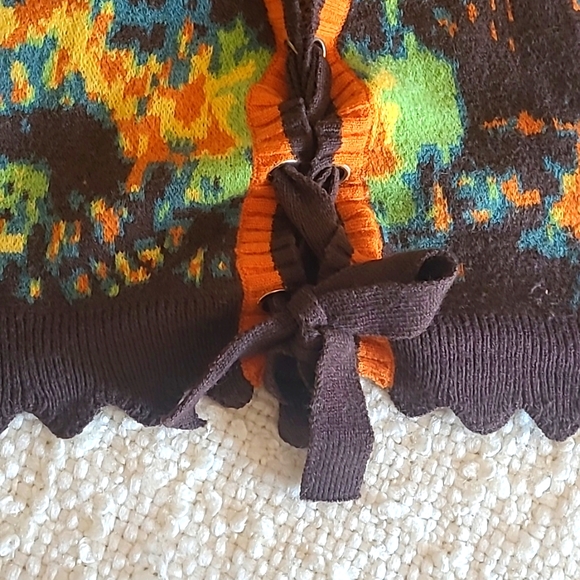 Cider Lace Up Contrast Binding Vest Size Small - Picture 4 of 9